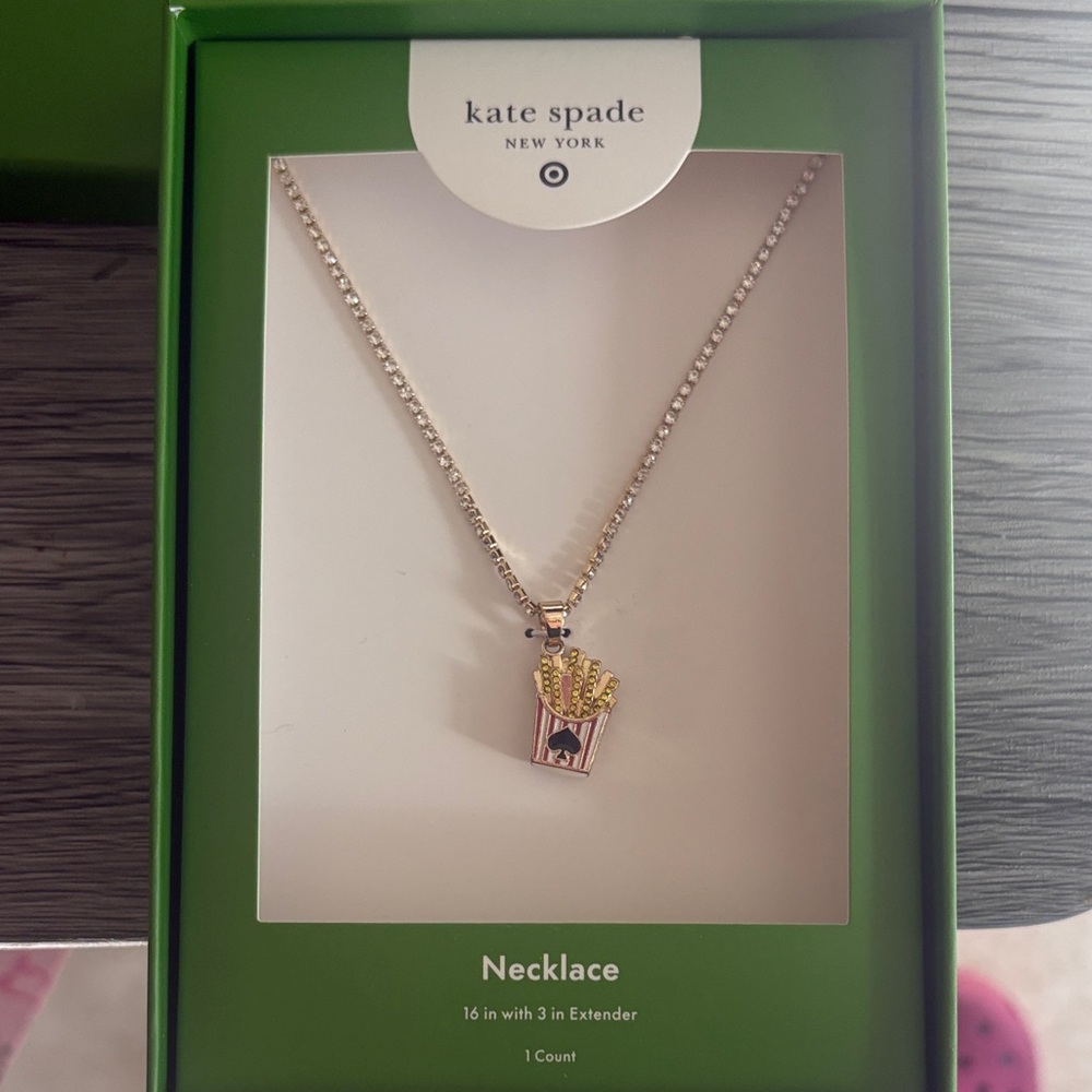 Kate Spade Gold and Pink French Fry Pendant Necklace